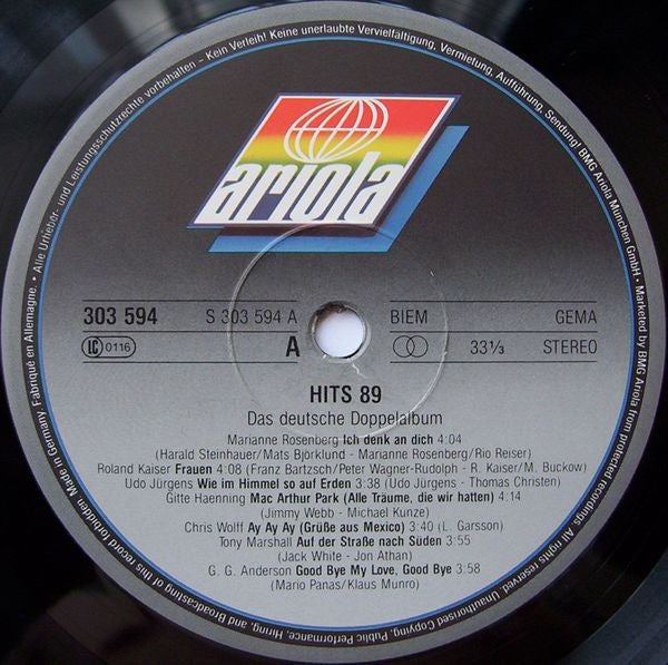 Various : Hits '89  (2xLP, Comp)