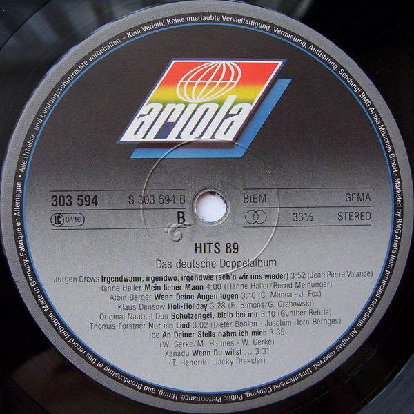 Various : Hits '89  (2xLP, Comp)