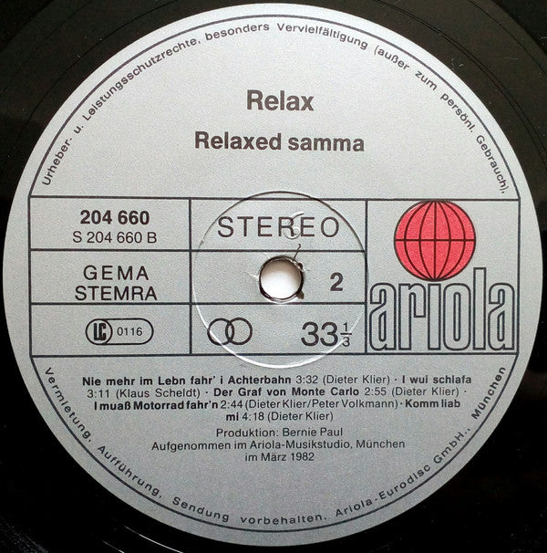 Relax (2) : Relaxed Samma (Sind Wir)  (LP, Album)