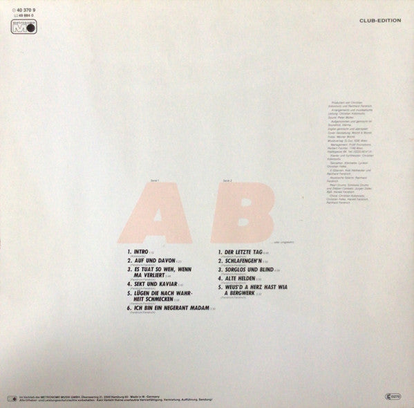 Rainhard Fendrich : Auf Und Davon. (LP, Album, Club)