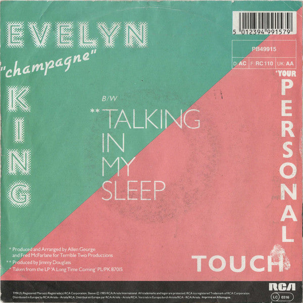 Evelyn "Champagne" King* : Your Personal Touch (7", Single, gre)