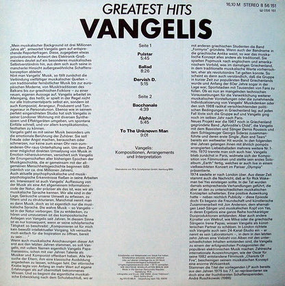 Vangelis : Greatest Hits (LP, Comp, Sma)