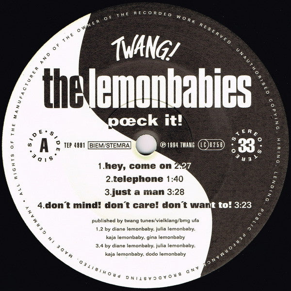The Lemonbabies* : Poeck It! (10", Album)