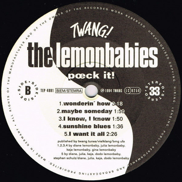 The Lemonbabies* : Poeck It! (10", Album)