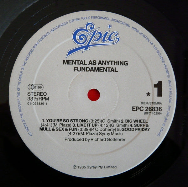 Mental As Anything : Fundamental (LP, Album)