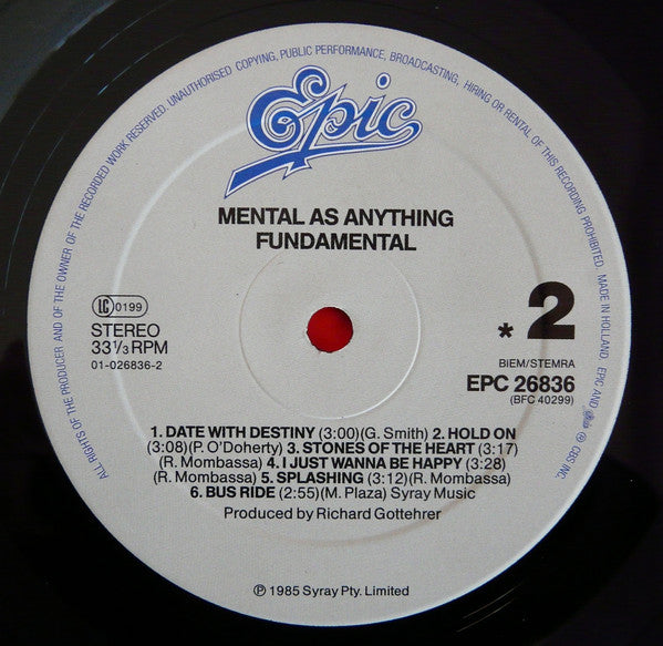 Mental As Anything : Fundamental (LP, Album)