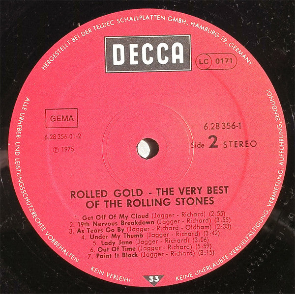 The Rolling Stones : Rolled Gold - The Very Best Of The Rolling Stones (2xLP, Comp, RE)