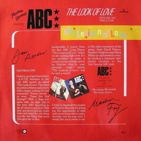 ABC : The Look Of Love (Parts One, Two, Three & Four) (12", Maxi)