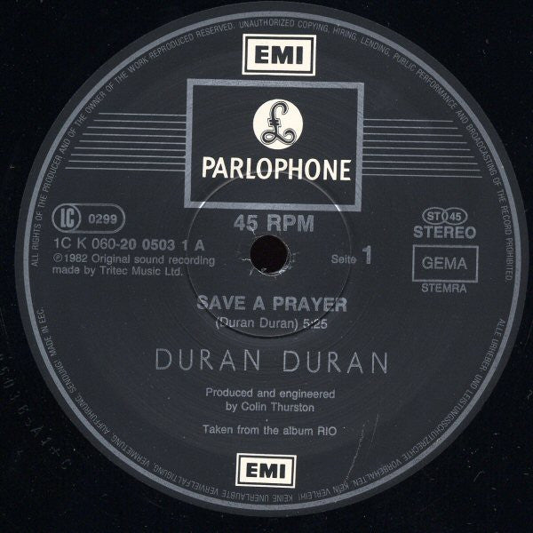Duran Duran : Save A Prayer (12", Single)