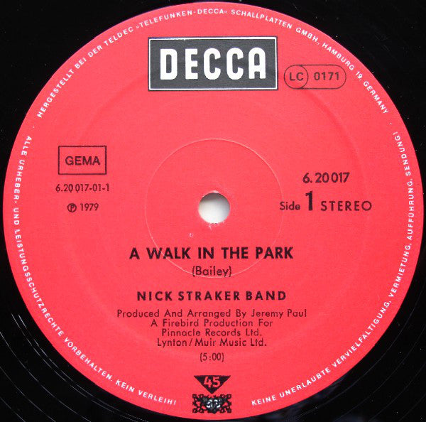 Nick Straker Band : A Walk In The Park (12", Maxi)