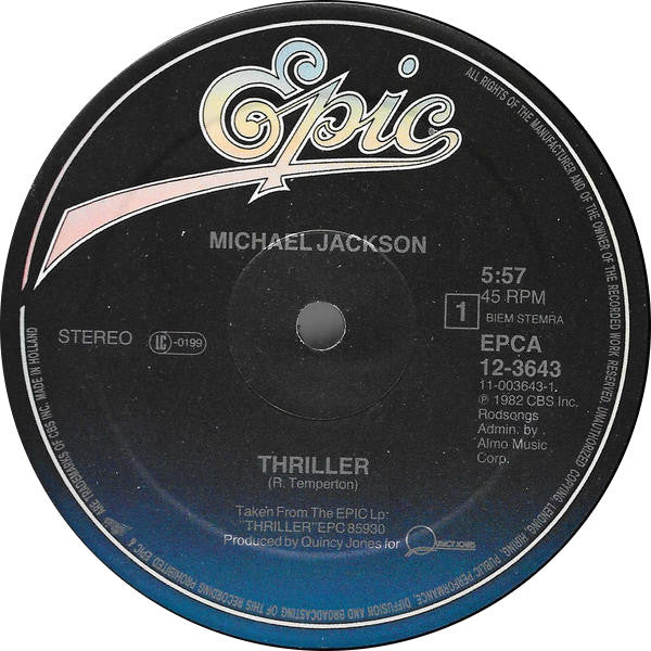 Michael Jackson : Thriller (12", Maxi)