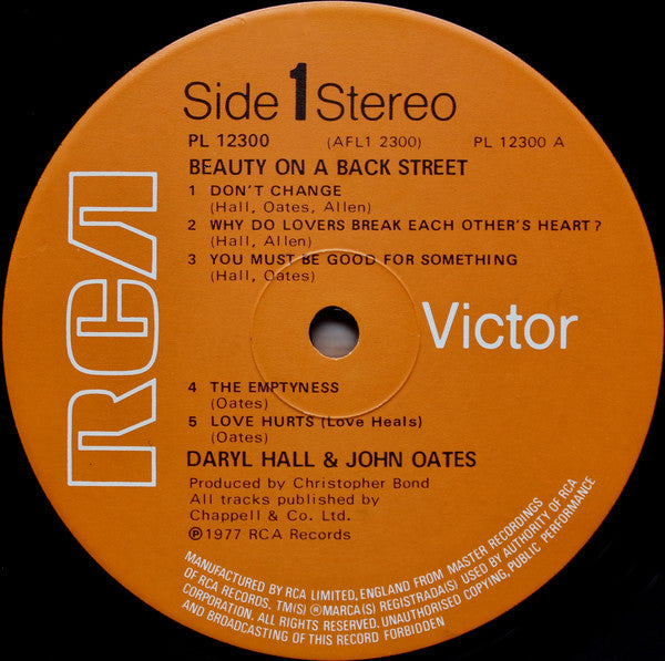 Daryl Hall And John Oates* : Beauty On A Back Street (LP, Album)