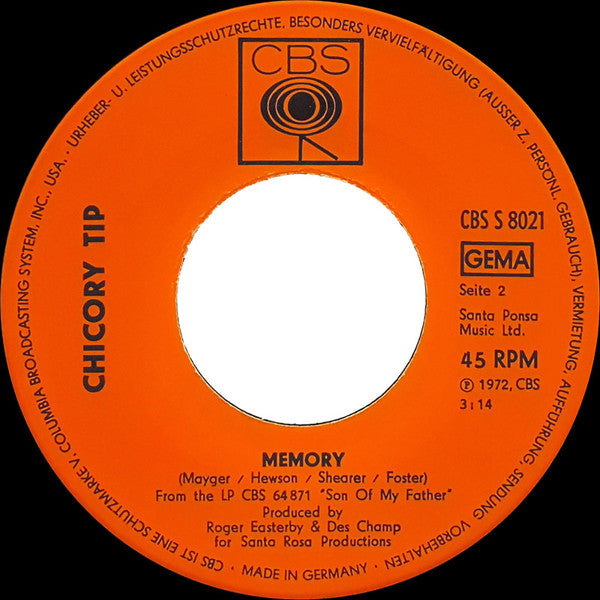 Chicory Tip : What's Your Name (7", Single)