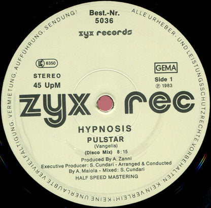 Hypnosis* : Pulstar / End Title (Blade Runner) (12", Maxi, Die)