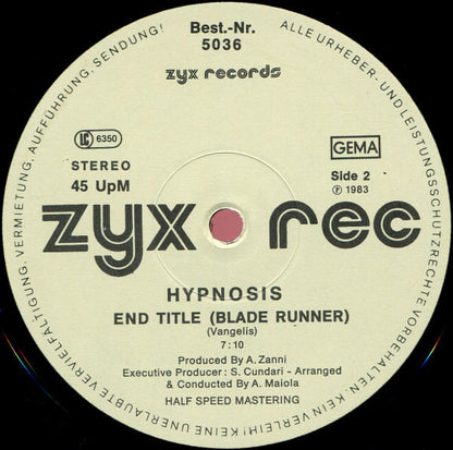 Hypnosis* : Pulstar / End Title (Blade Runner) (12", Maxi, Die)