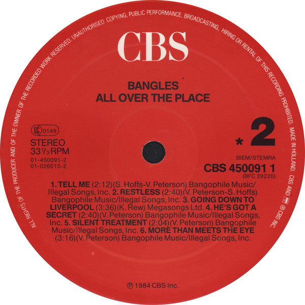 Bangles : All Over The Place (LP, Album, RE)