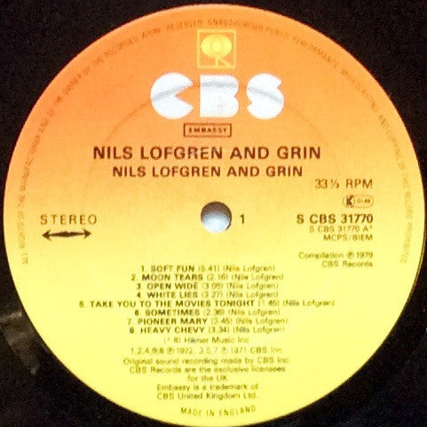 Nils Lofgren & Grin* : Nils Lofgren & Grin (LP, Comp)