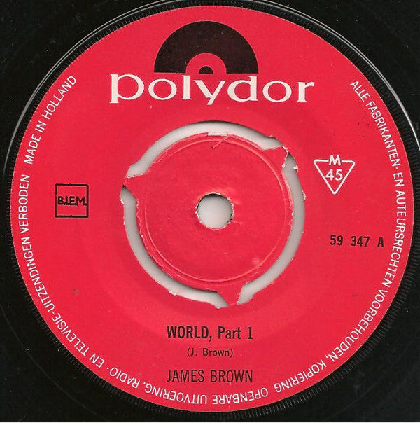 James Brown : World Part 1 & 2 (7", Single, Mono)