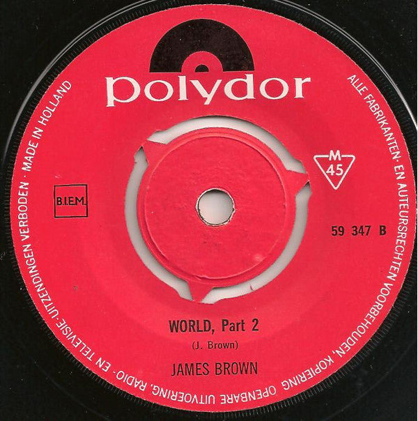 James Brown : World Part 1 & 2 (7", Single, Mono)