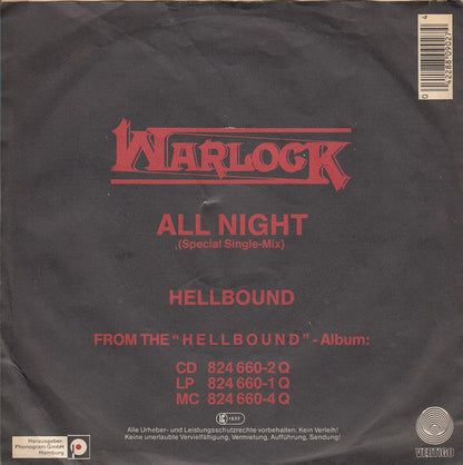 Warlock (2) : All Night (7", Single)
