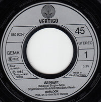 Warlock (2) : All Night (7", Single)