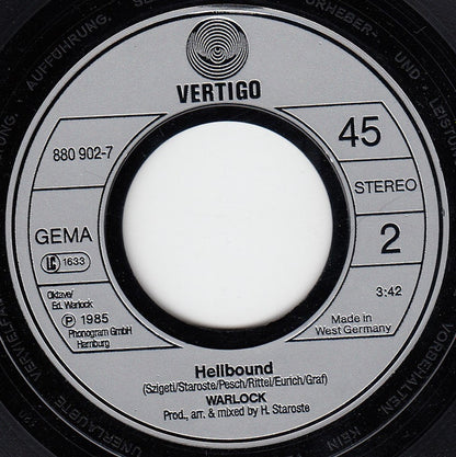 Warlock (2) : All Night (7", Single)