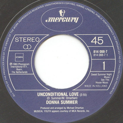 Donna Summer : Unconditional Love (7", Single)