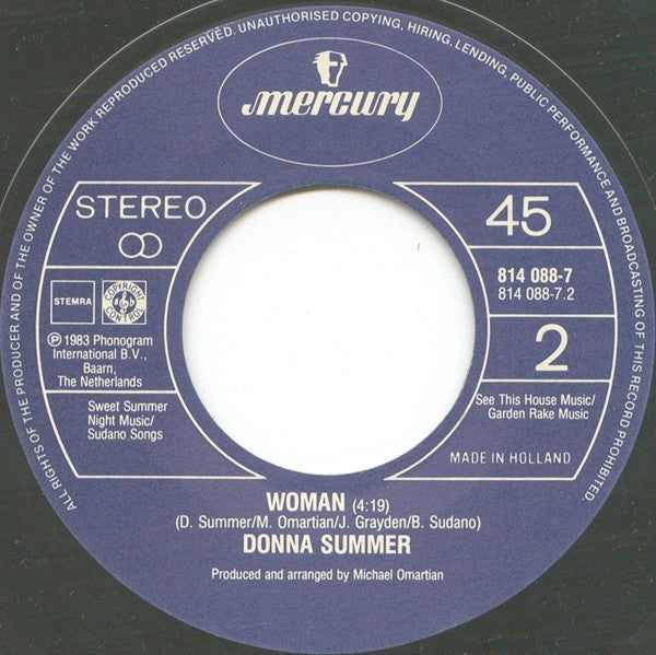 Donna Summer : Unconditional Love (7", Single)