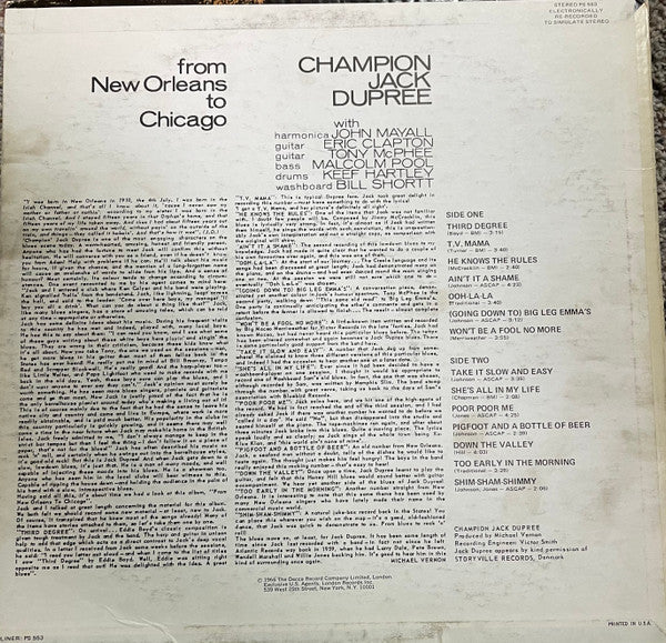 Champion Jack Dupree : From New Orleans To Chicago (LP, Album)