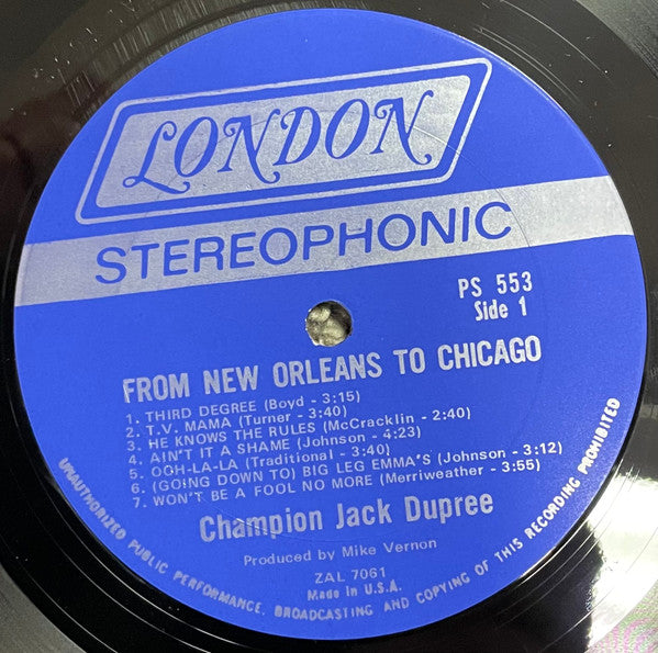Champion Jack Dupree : From New Orleans To Chicago (LP, Album)