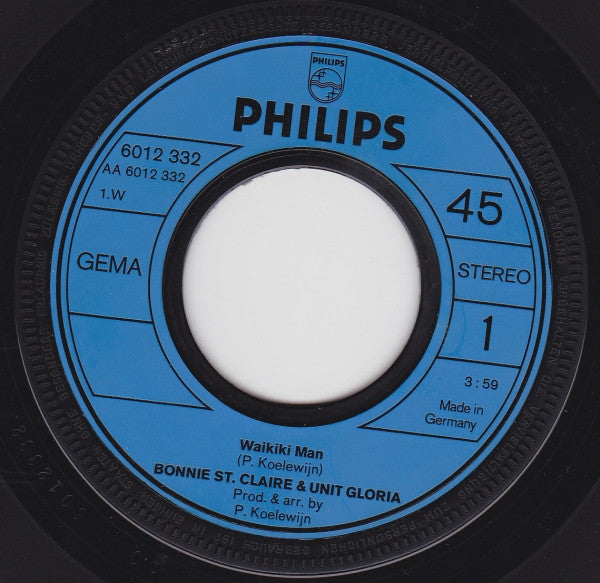 Bonnie St. Claire & Unit Gloria : Waikiki Man (7", Single)