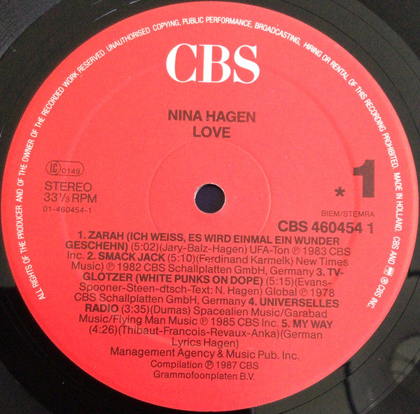 Nina Hagen : Love (LP, Comp)