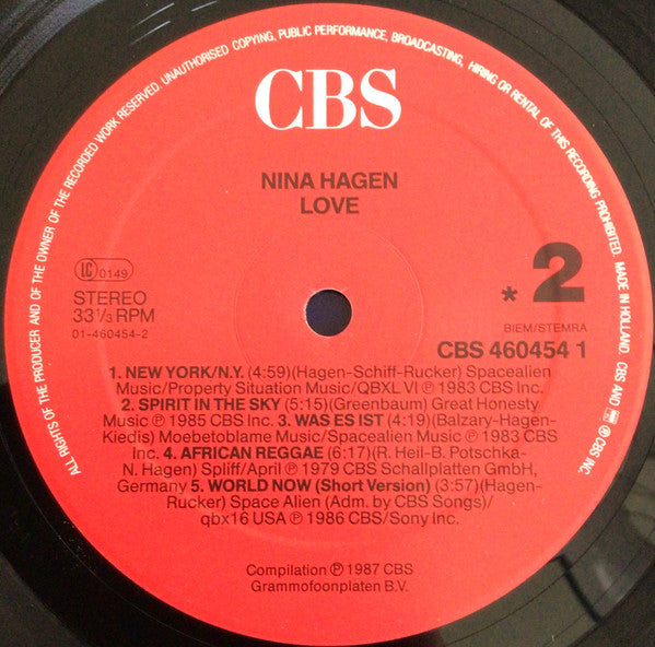 Nina Hagen : Love (LP, Comp)
