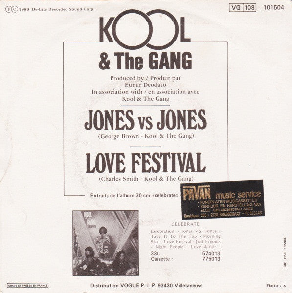 Kool & The Gang : Jones Vs Jones (7")