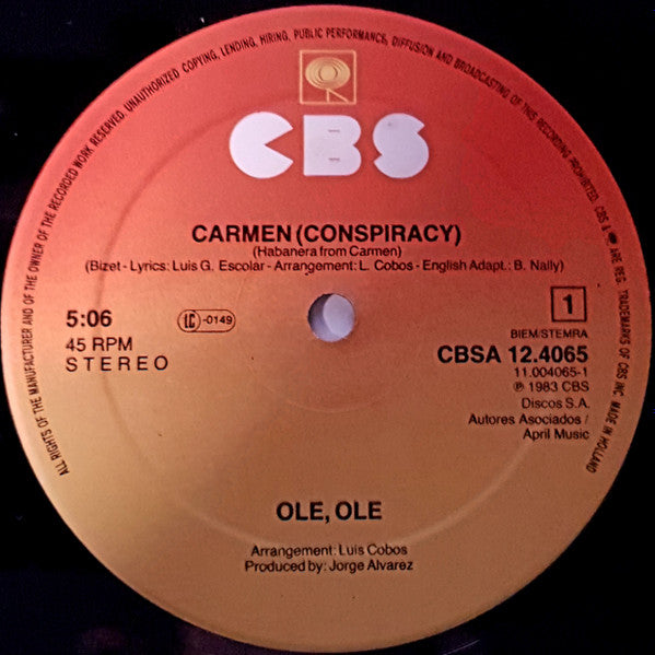 Ole, Ole* : Carmen (Conspiracy) (12", Maxi)