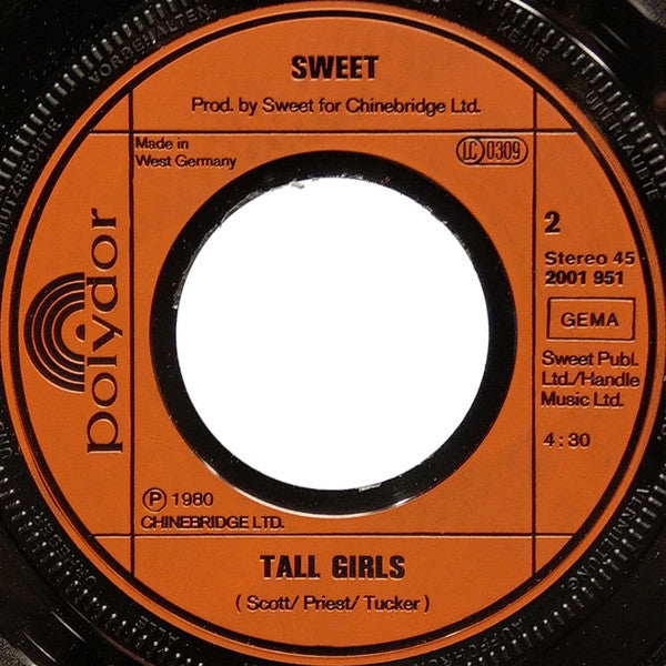 Sweet* : Give The Lady Some Respect (7", Single)