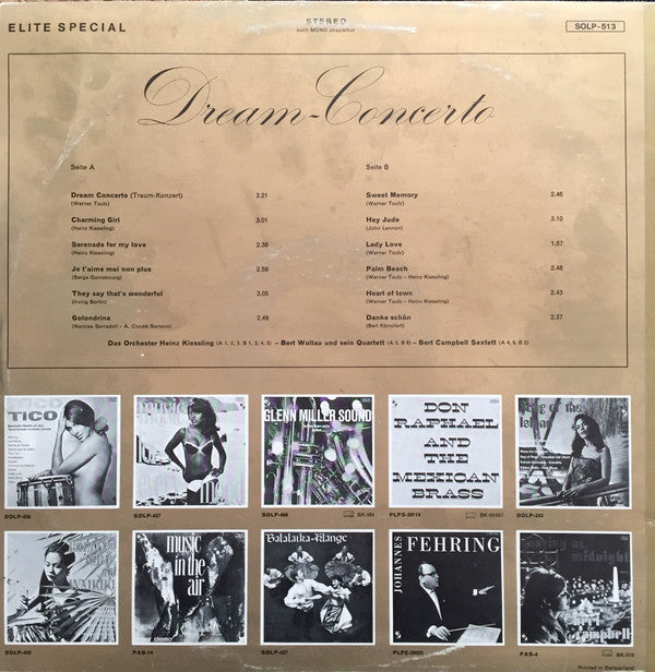 The Heinz Kiessling Orchestra - Bert Wollau Und Sein Quartett - Bert Campbell Sextett : Dream-Concerto (LP, Comp)