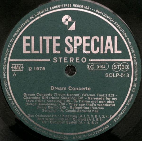 The Heinz Kiessling Orchestra - Bert Wollau Und Sein Quartett - Bert Campbell Sextett : Dream-Concerto (LP, Comp)