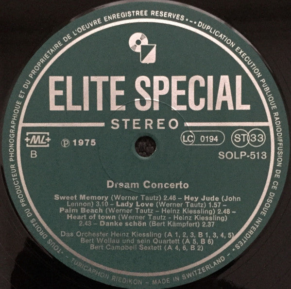 The Heinz Kiessling Orchestra - Bert Wollau Und Sein Quartett - Bert Campbell Sextett : Dream-Concerto (LP, Comp)