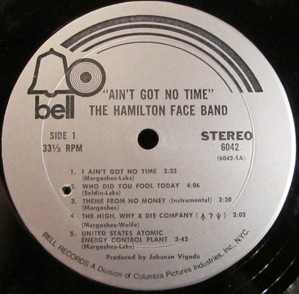 The Hamilton Face Band : Ain't Got No Time (LP, Album, Mon)
