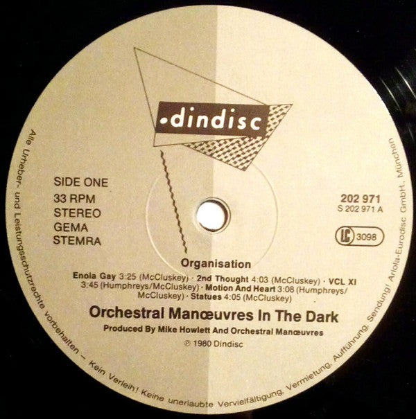 Orchestral Manoeuvres In The Dark : Organisation (LP, Album, RE, RP)