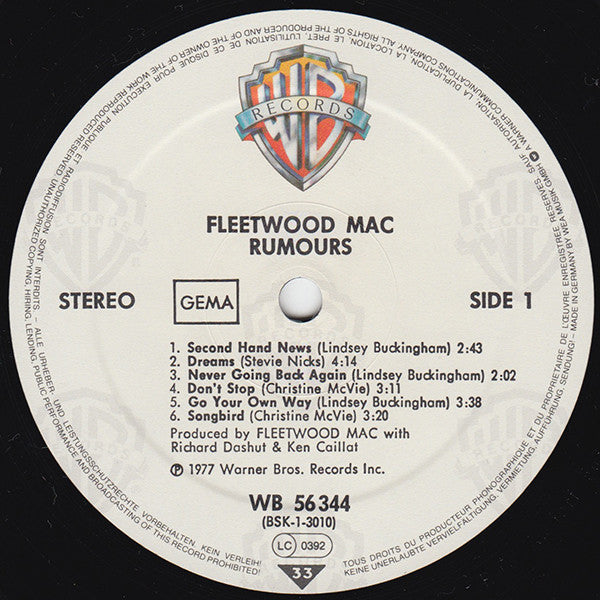 Fleetwood Mac : Rumours (LP, Album, RE, Tex)