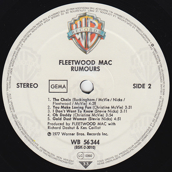 Fleetwood Mac : Rumours (LP, Album, RE, Tex)