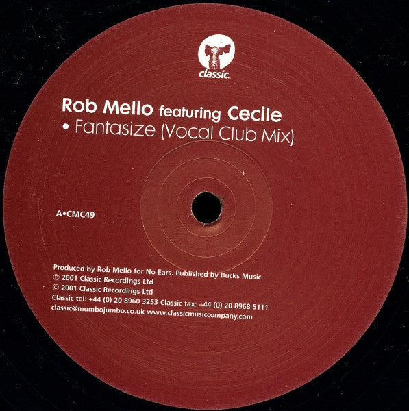 Rob Mello Featuring Cecile* : Fantasize (12")