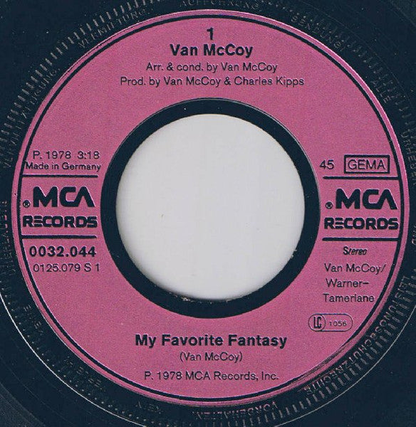 Van McCoy : My Favorite Fantasy (7", Single)
