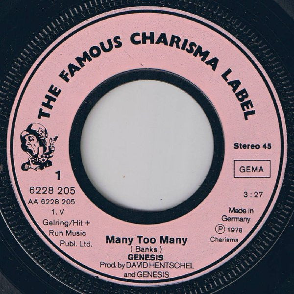 Genesis : Many, Too Many (7", Single)