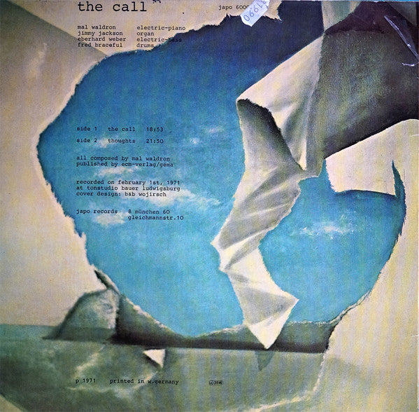 Mal Waldron : The Call (LP, Album, RE, Pic)