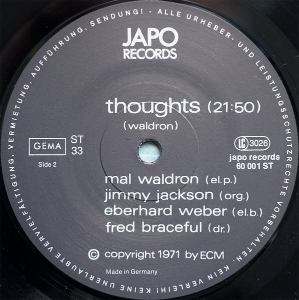 Mal Waldron : The Call (LP, Album, RE, Pic)
