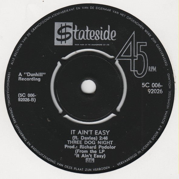 Three Dog Night : One Man Band (7", Single)