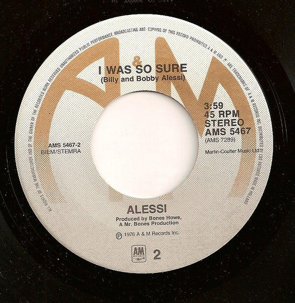 Alessi : Oh, Lori (7", Single)